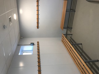 Inside changing area